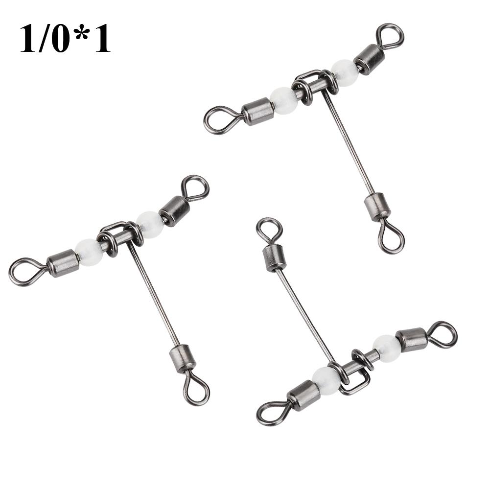 10pcs Set Durable T Shape Cross Line Fishing Swivels Connectors Accessories (1 0*1)