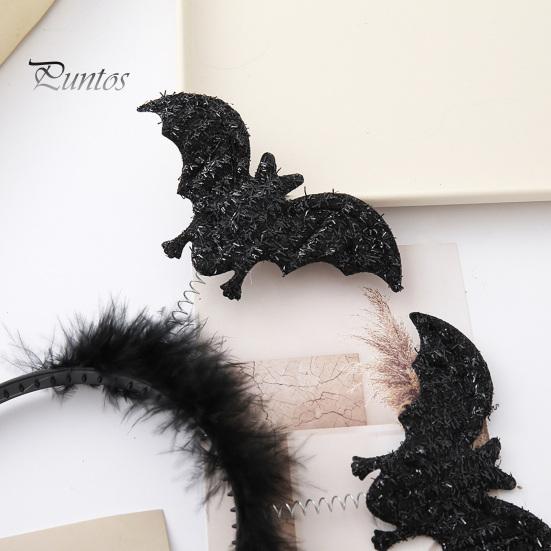 Halloween Headband Costume Accessories Headbands, Black Spider Bat Headband, Glitter Fluffy Hair Hoop Dark Style Cosplay for Women, Teens, Cosplay,