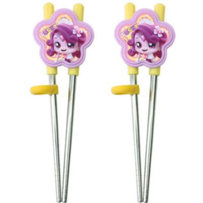 Leburn Mysterious Catch Nipping Lucky Ping Both Hand Correction Chopsticks, Mixed Colors, 2 Pieces