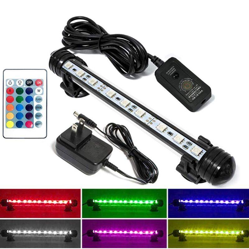 Luce LED a Spettro Completo RGB per Acquario Funzionamento con Telecomando, Lampada a Barra Luce LED per Acquario Spina per Acquari d'Acqua Dolce/Salata