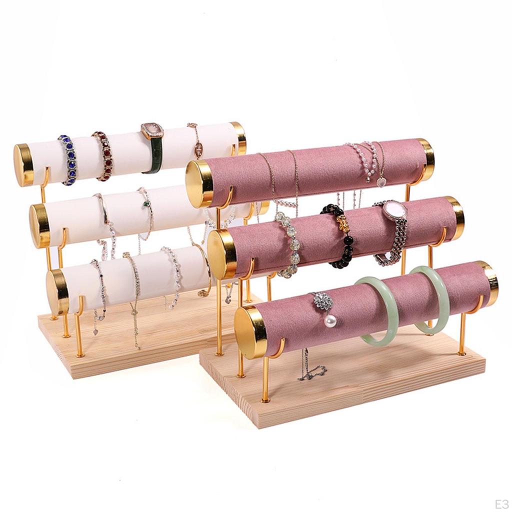 3 Tiers Bracelet Holder Jewelry Storage Organizer Stand Watch Display for