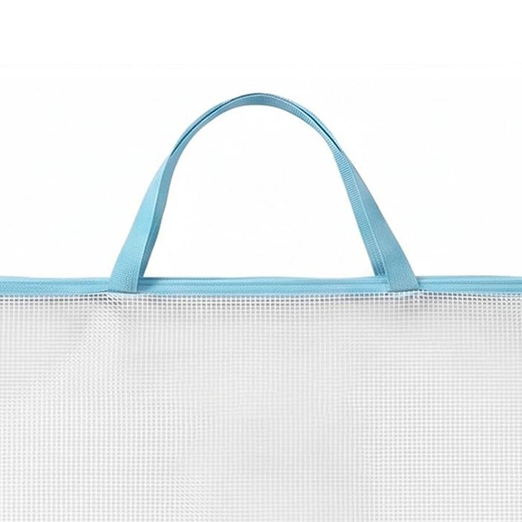 A2 Zipper File Bags Mesh Portfolio Art Supply Bag Water Proof Plastic Folder with Handle for Posters Drawings School