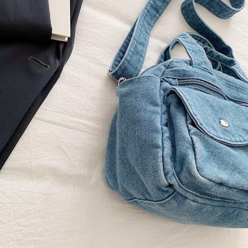 Vintage Denim Women's Bag Large Capacity Stitching Tote Women's Bag