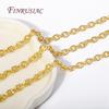 4.7MMX6MM 18K Gold Plated Metal Textured Cable O Shape Chain For Making Jewelry,High Quality Spool Chains DIY Jewelry Findings