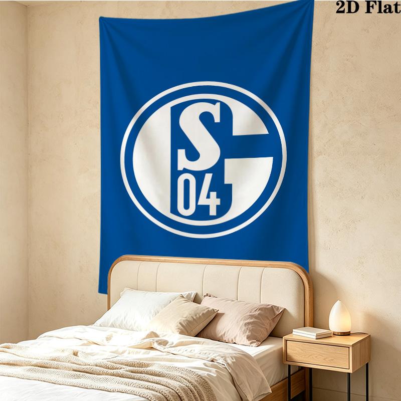 Fc Schalke Wall Tapestry Aesthetic Wall Hanging Printed Fabric Blanket Decorative Tapestries For Bedroom Living Room Home Decor