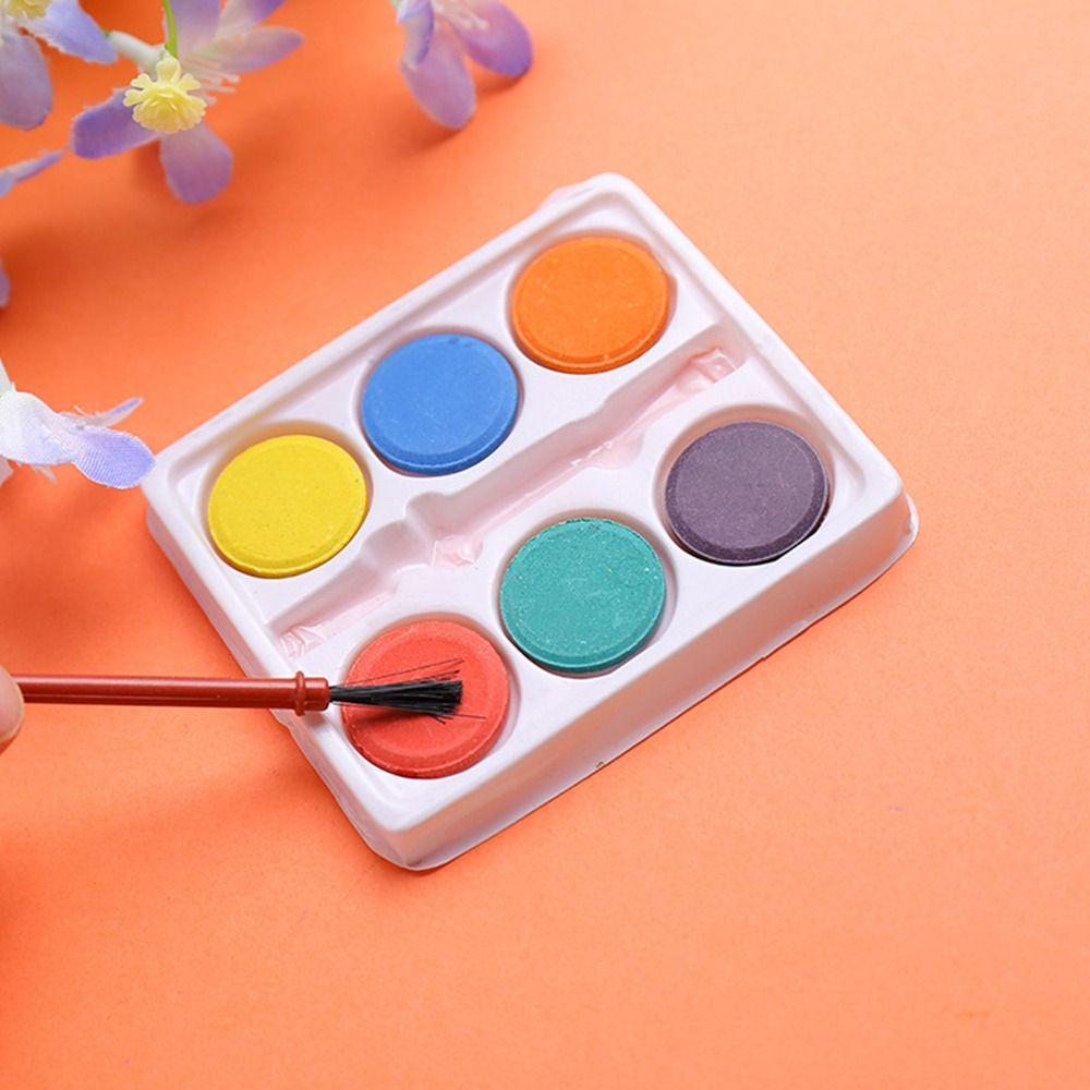 Solid Watercolor Pigment 6 Colors Oil Painting Kit Portable Painting Pigment Set Children