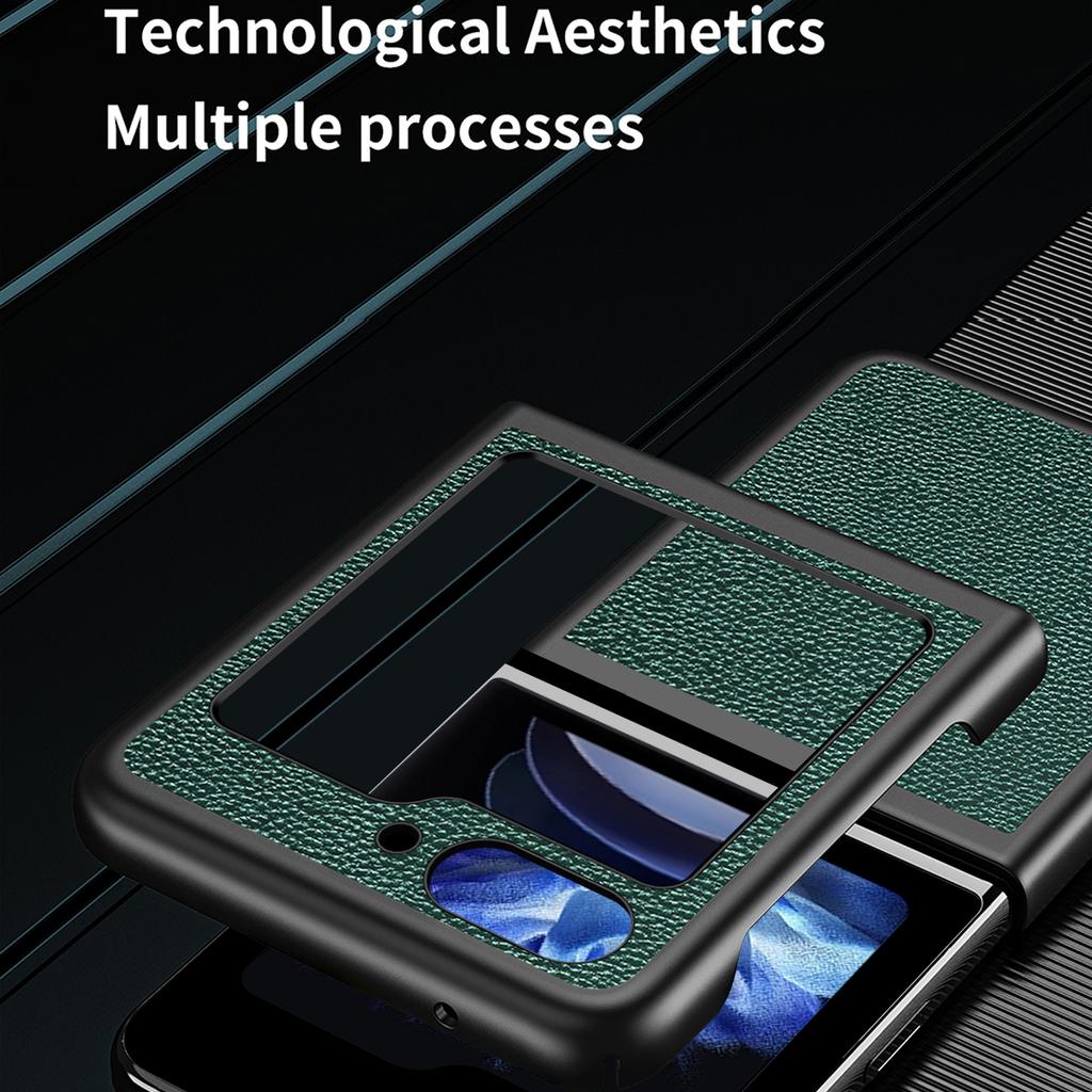 For Samsung Galaxy Z Flip6 5G/Z Flip5 5G Case PU Leather+Hard PC Anti-Drop Phone Cover