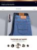 Herren Stretch Sommer Gerade Locker Geschnittene Jeans für Business Casual