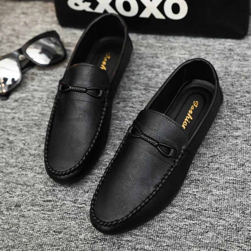 Summer New Men's Loafers Comfortable Flat Casual Shoes Men Breathable Moccasins Slip-On Soft Leather Driving Shoes 2024