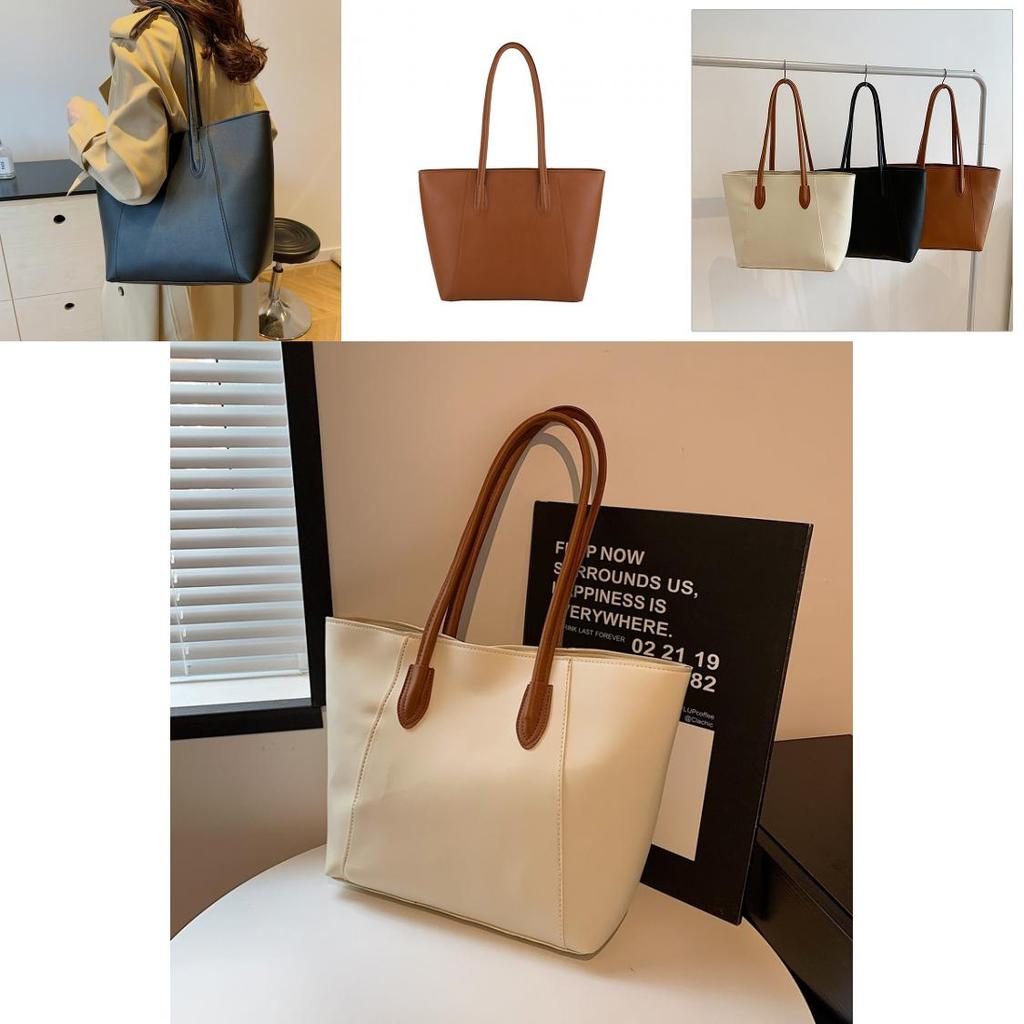 Fashionable Women's Pu Shoulder Tote Bag Spacious Commuter Bag With Zipper Closure