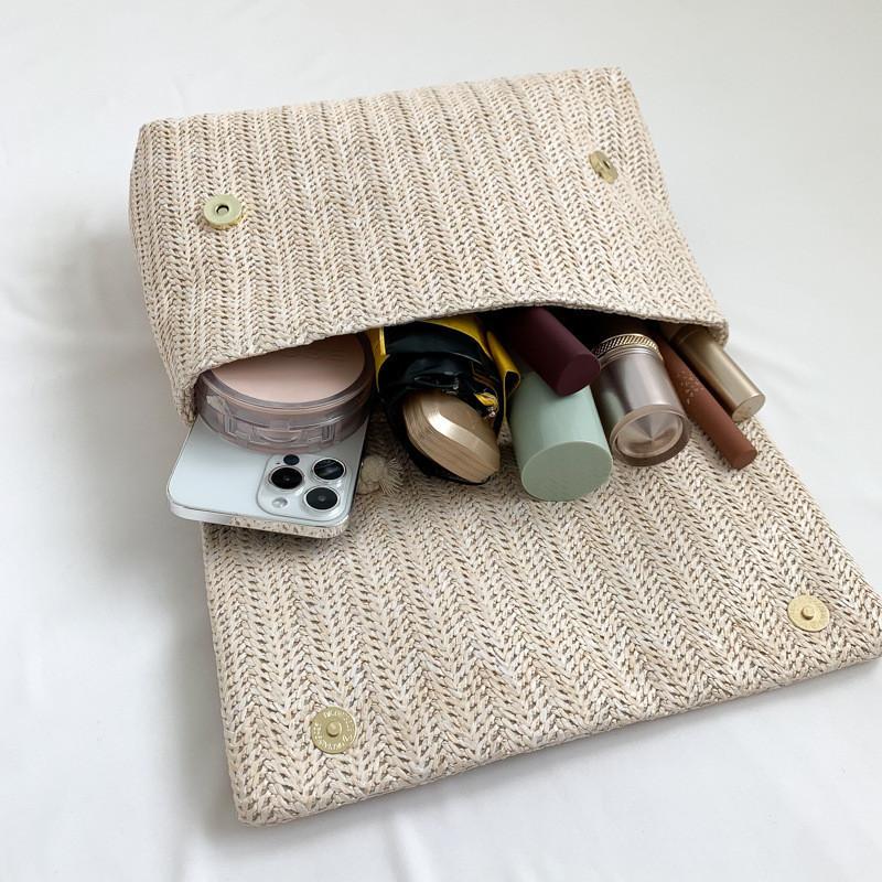 Elegant Korean Style Woven Handbag 2023 Summer Trendy Chic Small Square Bag