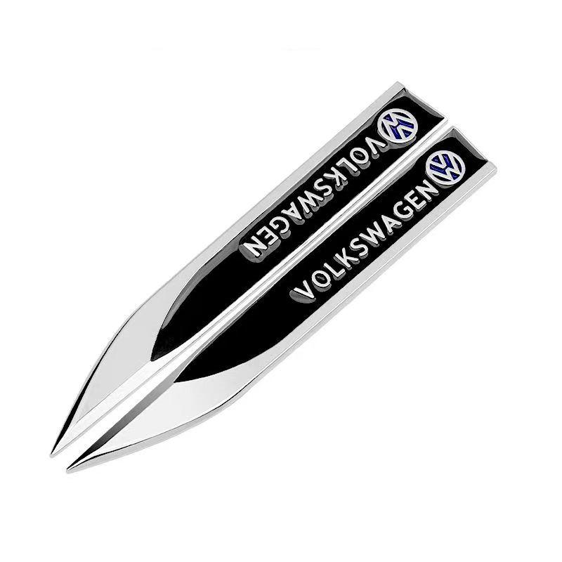 2026 Caldo Per VW VOLKSWAGEN Nuovi 2 Pezzi Adesivi Metallici per Auto Adesivi per Portiera Laterale Carrozzeria Parafango Emblema Coltello Per Volkswagen Golf 5 6 7 Beet