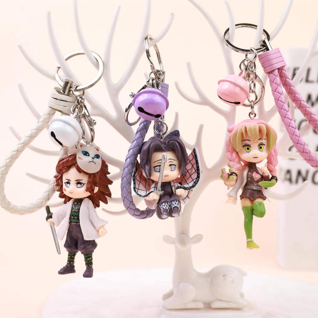 Demon Slayer Trendy Keychains: Cartoon Car Keychains & Bag Pendants