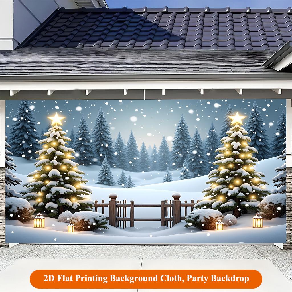 1Pcs Winter Wonderland Night Scenery Decoration Background Winter Backdrop For Photo Studio Photo Booth Party