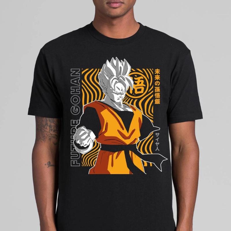 T-shirt Dragon Ball Future Gohan Anime Giapponese Tee AS Colour Uomo e donna stessa alta qualità cotone puro streetwear