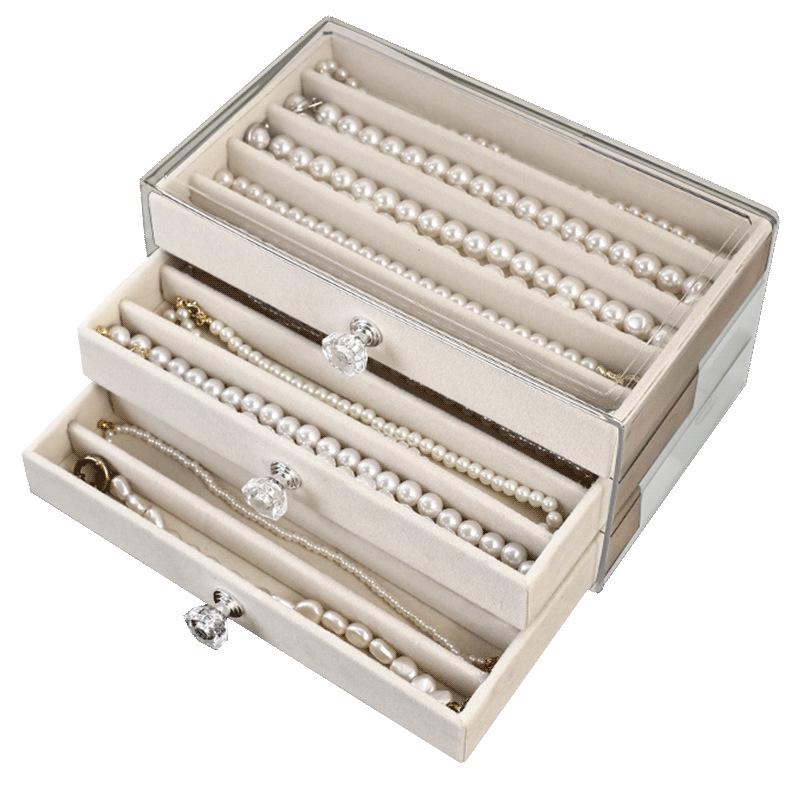 Elegant Multifunctional Jewelry Box: Dustproof Organizer for Necklaces, Earrings, and Rings