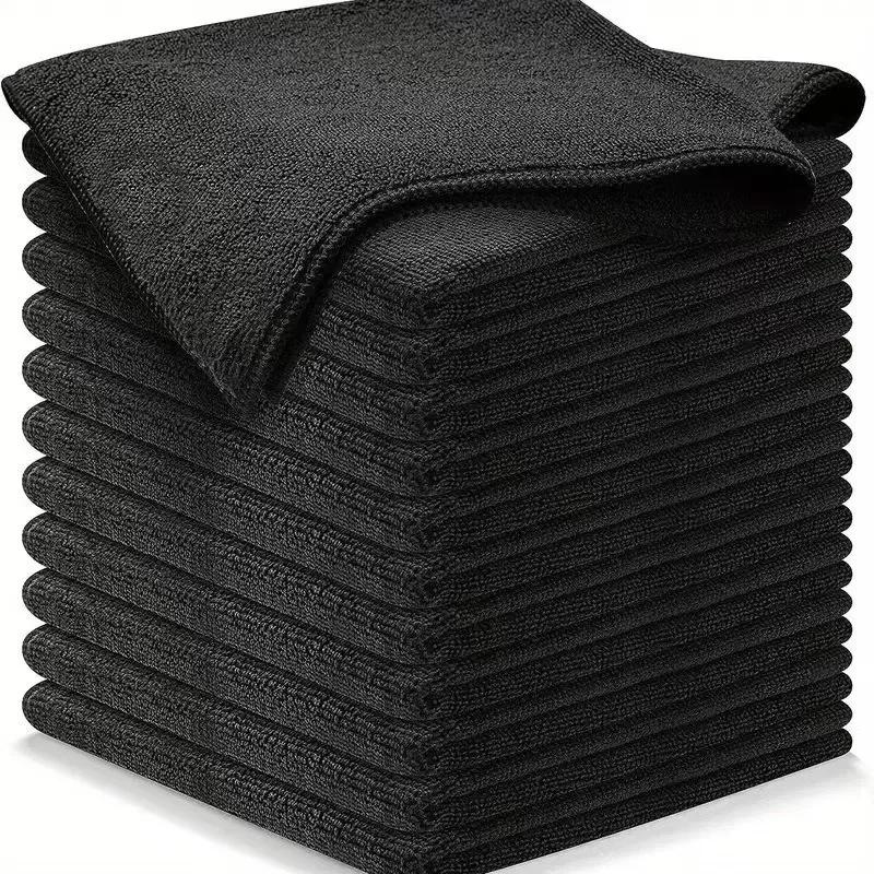 Black Ultrafine Fiber Cloths Household Rag Car Clean Polyester Pure Cotton Quick Drying Duster Kitchen Towel Dish Cloth Scouring Pad
