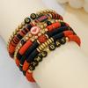 European and American football bracelet set, sports letter bracelet, oil drip alloy pendant jewelry