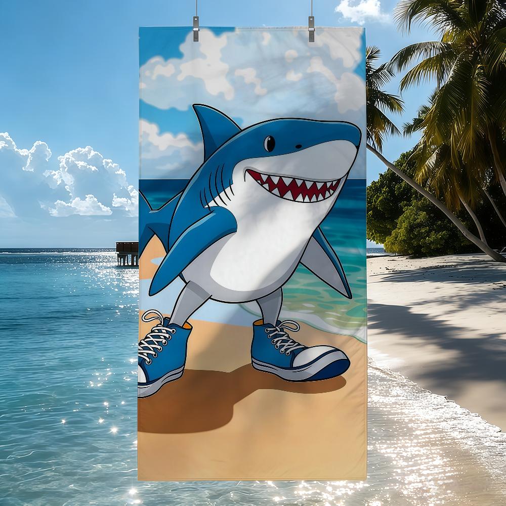 Interesting Cartoon Shark Tralalero Tralala Quick Drying Beach Towels Are Suitable For Swimming Pools Camping Yoga And The Gym