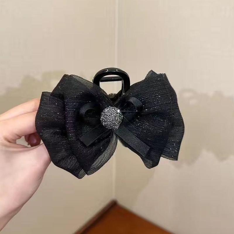 Bow Hair Clip WOMEN'S Summer Headwear Fashion Simple Temperament Hair Clip Back Of The Head Shark Clip