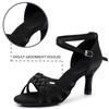 Damen-Tanzschuhe aus Satin für den lateinamerikanischen Tango, weiche Tanzschuhe mit hohem Absatz, 7 cm