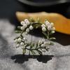 Exquisite Creative Brand Design Color Flower Brooch Fashion Plant Orange Blossom Brooches For Bridesmaid Wedding Accessories