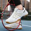 Professional Badminton Shoes Men Women Non-Slip Rubber Sole Breathable Mesh Upper Carbon Plate Support Rotating Hook