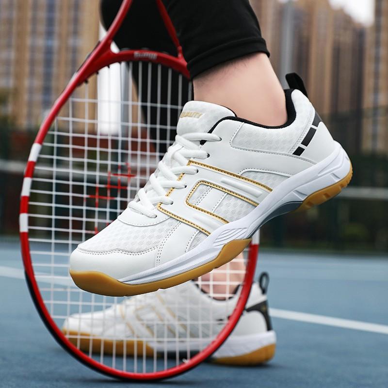 Professional Badminton Shoes Men Women Non-Slip Rubber Sole Breathable Mesh Upper Carbon Plate Support Rotating Hook