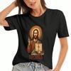 Jesus Christ Victorious Ladies Cotton T Shirt, Premium Cotton Quality Print, Durable, Casual And Fashionable. Express Your Faith With This Classic Des
