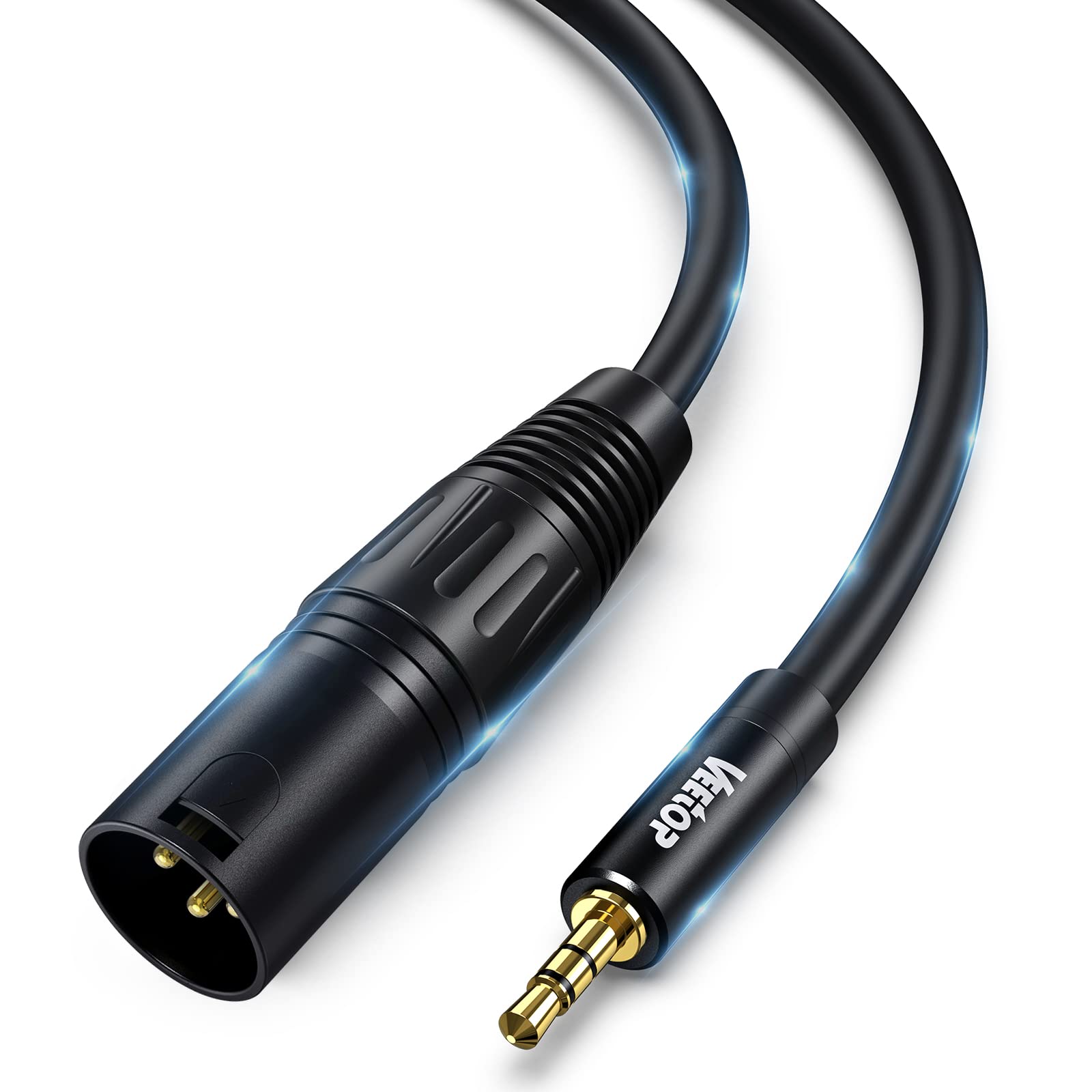 

3.5mm to XLR, Veetop XLR to 3.5mm Converter, 3.5mm to XLR (Male) Microphone Cable, 3.5mm TRS to XLR Male Converter Cable, 3.5mm (18 Inch) Stereo