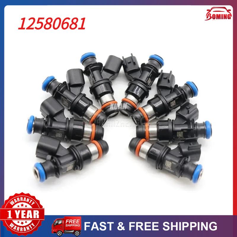 Car Fuel Injector Nozzle 8pcs/lot 12580681 For Chevy Tahoe Suburban Express 2500 3500 Cadillac Escalade Hummer H2 H3 GMC
