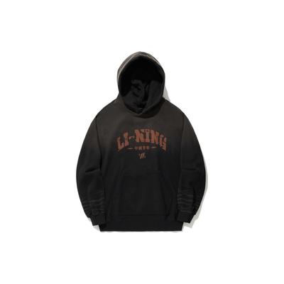Li Ning Logo Print Loose Hoodie Unisex Hoodies Black AWDU351-4