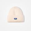 Beige knitted hat women's autumn and winter blue wool hat men's pullover versatile ear protector cold hat showing face small hat keeping warm