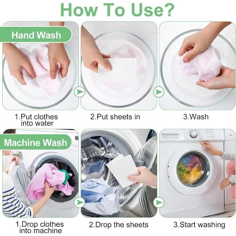 100PCS Laundry Color Absorbing Paper Anti-dyeing Laundry Tablets for Washing Machine Clean Clothes Color Catcher Sheets Laundry