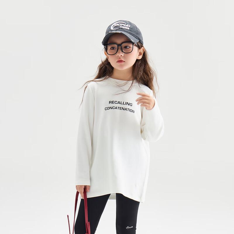 Girls' Letter Print Long Sleeve Warm T-Shirt