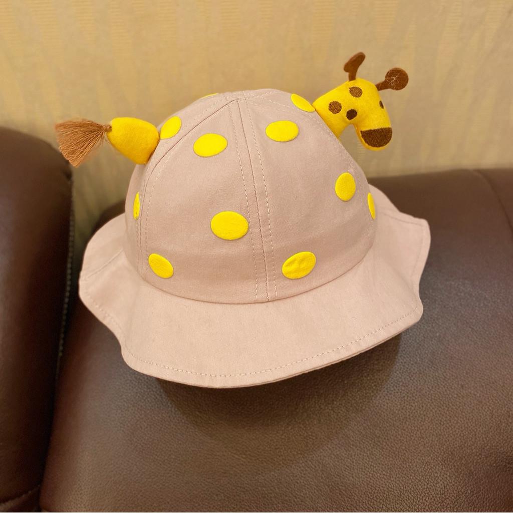 

Baby Fisherman Hat Cute Polka Dot Sunshade Basin Hat Infant Cartoon Giraffe Autumn Hat Wholesale рожевий