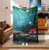 1PC Throw Fantasy Mushroom Flannel Blanket Forest Mushroom arts Bohemia style Soft thin Blankets for Home Car Camping Nap Picnic