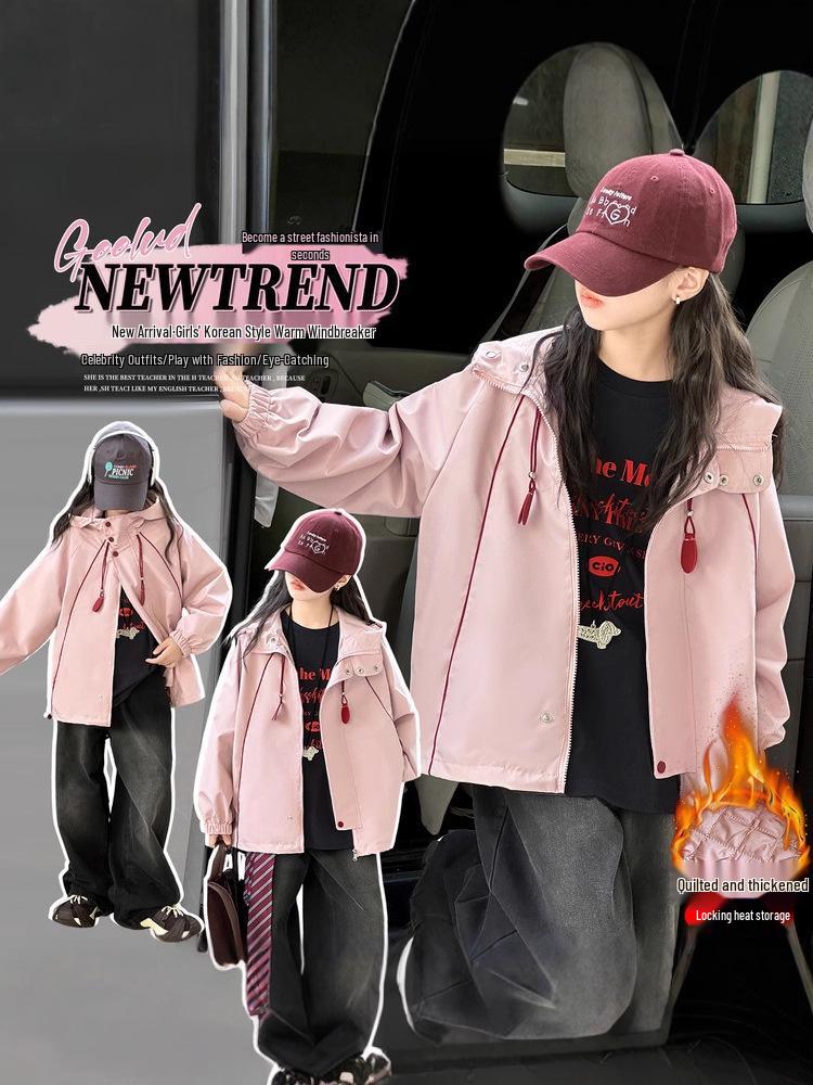 Modny dziewczęcy wiatrówka 2025 - Stylowa odzież wierzchnia jesienno-zimowa dla uczennic gimnazjum