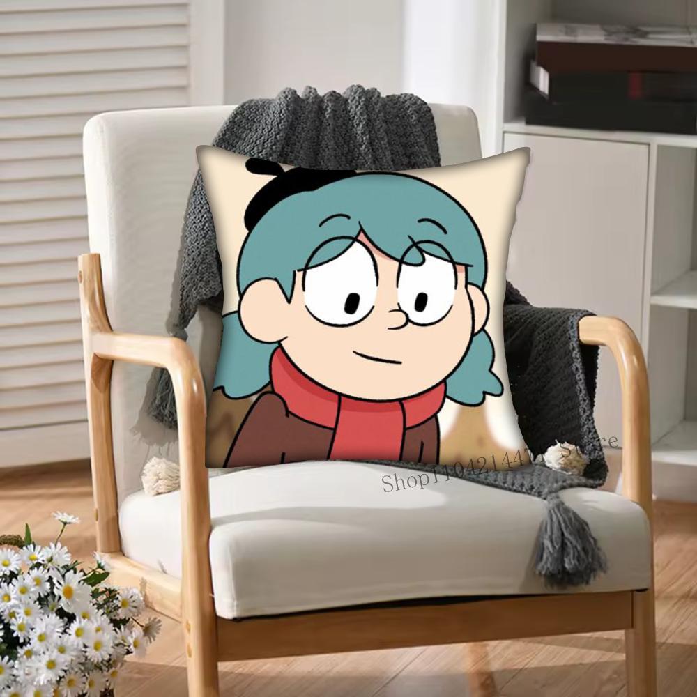1pc H-Hilda Cartoon Girl Pillow Case Square Bedroom Sofa Leisure Comfort Cushion Car Living Room Home Decoration