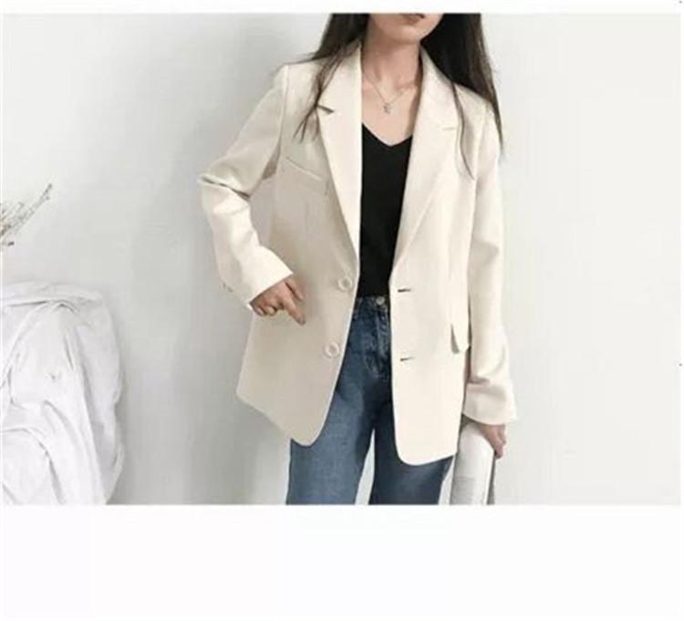 2025 Korean Style Women's Chic Casual Loose Long Sleeve Suit Top for Spring and Autumn