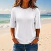 Casual Waffle Women Fashion T-shirt Top Summer Loose Solid Color Tee Tops Female All-matching Women T-Shirts