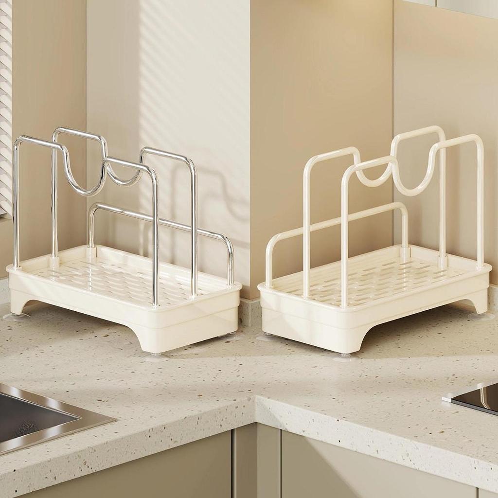 Kitchen Organizer Rack Elf Drainage Utensil Holder Multi-Function Countertop Storage Metal Rust-Free Pot Lid Storage Rack