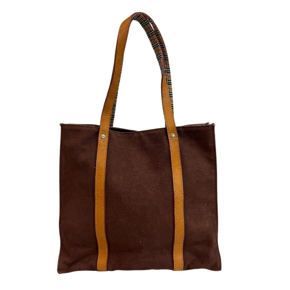 BURBERRY Blue Label Nova Check Shoulder canvas Tote Bag Brown canvas Used