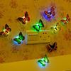 Paste Style Little Night Light Random Color LED Butterfly Lamp  Home Decoration