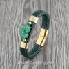 Neu Natürliche Dongling Jade Pixiu Schmuck Glück Armband Männer Charme 316l Edelstahl Lederband Armband Geschenk