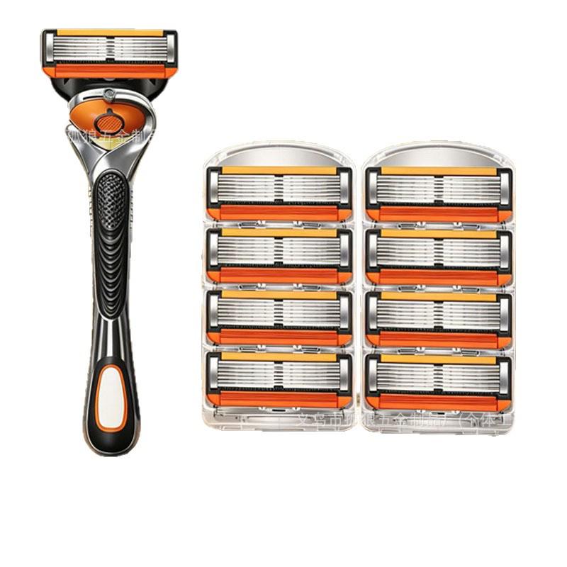 Men's 6-Layer Old-Fashioned Manual Razor Blade for Shaving Beard & Mustache