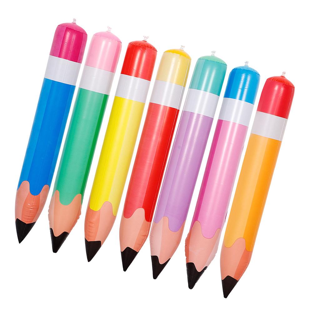 7Pcs Inflatable PVC Back to School Pencil Decorations Jumbo Classroom Party Blow Up Balloons Pencil Blow Up Giant Pencils