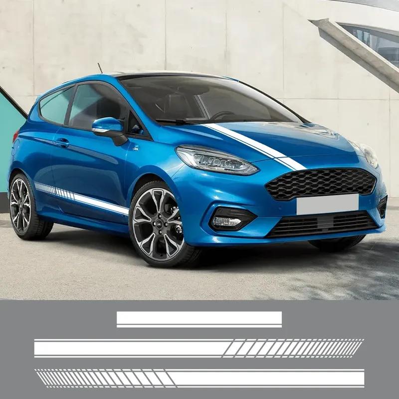 Car Stickers Door Side Hood Decals DIY Stripes Sport Styling Auto Accessories for Ford Fiesta MK7 MK8 MK5 MK6 ST Vinyl Film