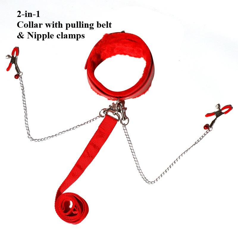 Nipple Clamps Clips Mouth Plugs Collars Choker Vagina Clip Bondage Set Kink Fetish Erotic Flirting for Woman Adult Sex Toys