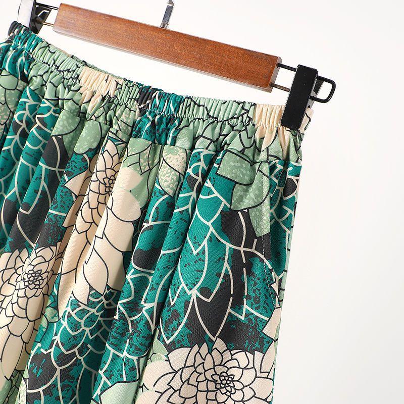 Skirt for Women Casual Versatile Elastic High Waist Long Loose Trousers Plus Size Double Layer Stretchy Slim Skirt